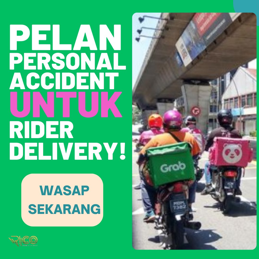 ayepyaww's tweet photo. Dengan Plan Personal Accident ini, rider layak untuk dapat elaun sebagai pengganti gaji harian korang. KHAS UNTUK RIDER DELIVERY SAHAJA TAU!

https://t.co/9Q7nl3o3qv https://t.co/JPxGm74kFe
