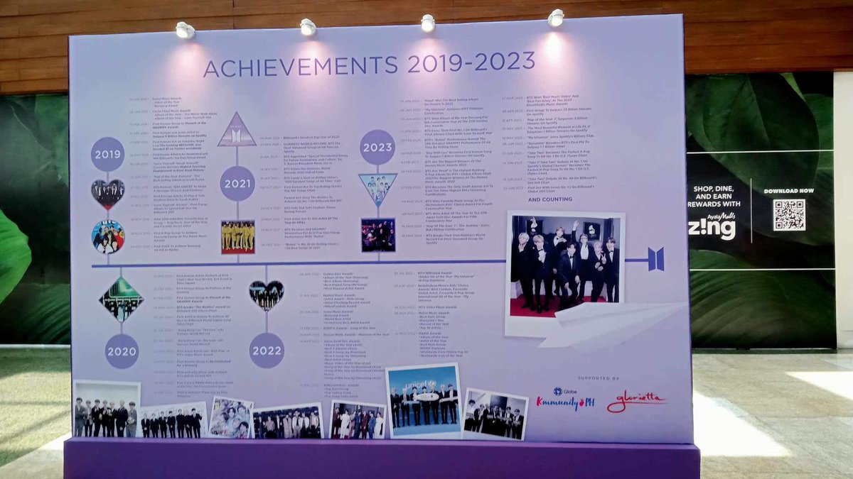 captivate_jimin's tweet image. FEELING NOSTALGIC? Visit the Memoirs Wall of BTS at Ayala Malls Glorietta Activity Center! Fan clubs and Filo ARMYs’ histories were made too as we walk with BTS!

Take a trip down memory lane as you immerse yourself in these 10 years worth of achievements!

#ARMY10VEBTS