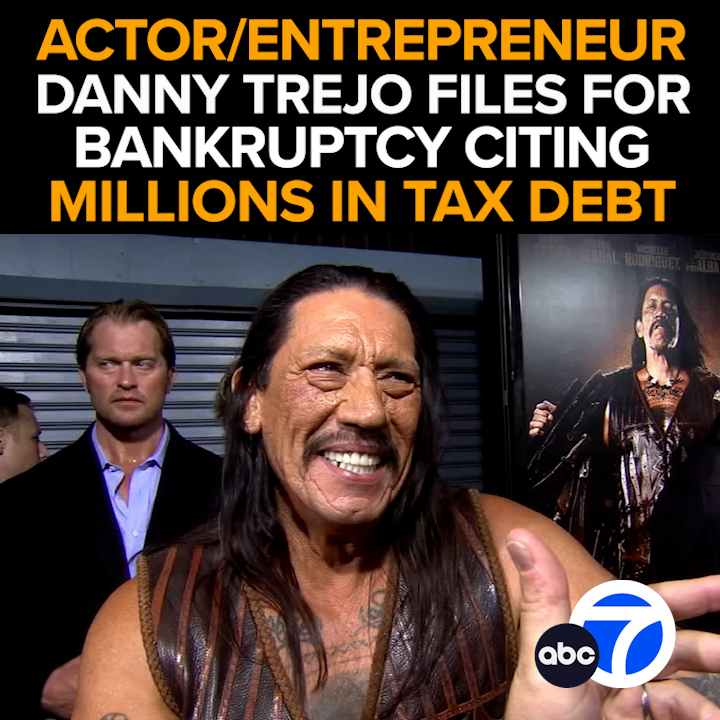 ABC7's tweet photo. Actor and entrepreneur Danny Trejo is filing for Chapter 11 bankruptcy citing millions of dollars in tax debt. The mistake the "Machete" star says led to the accumulation of the debt - Tonight at 11 from ABC7 Eyewitness News. https://t.co/VNflBka9o2 https://t.co/bCsS0XNBAe