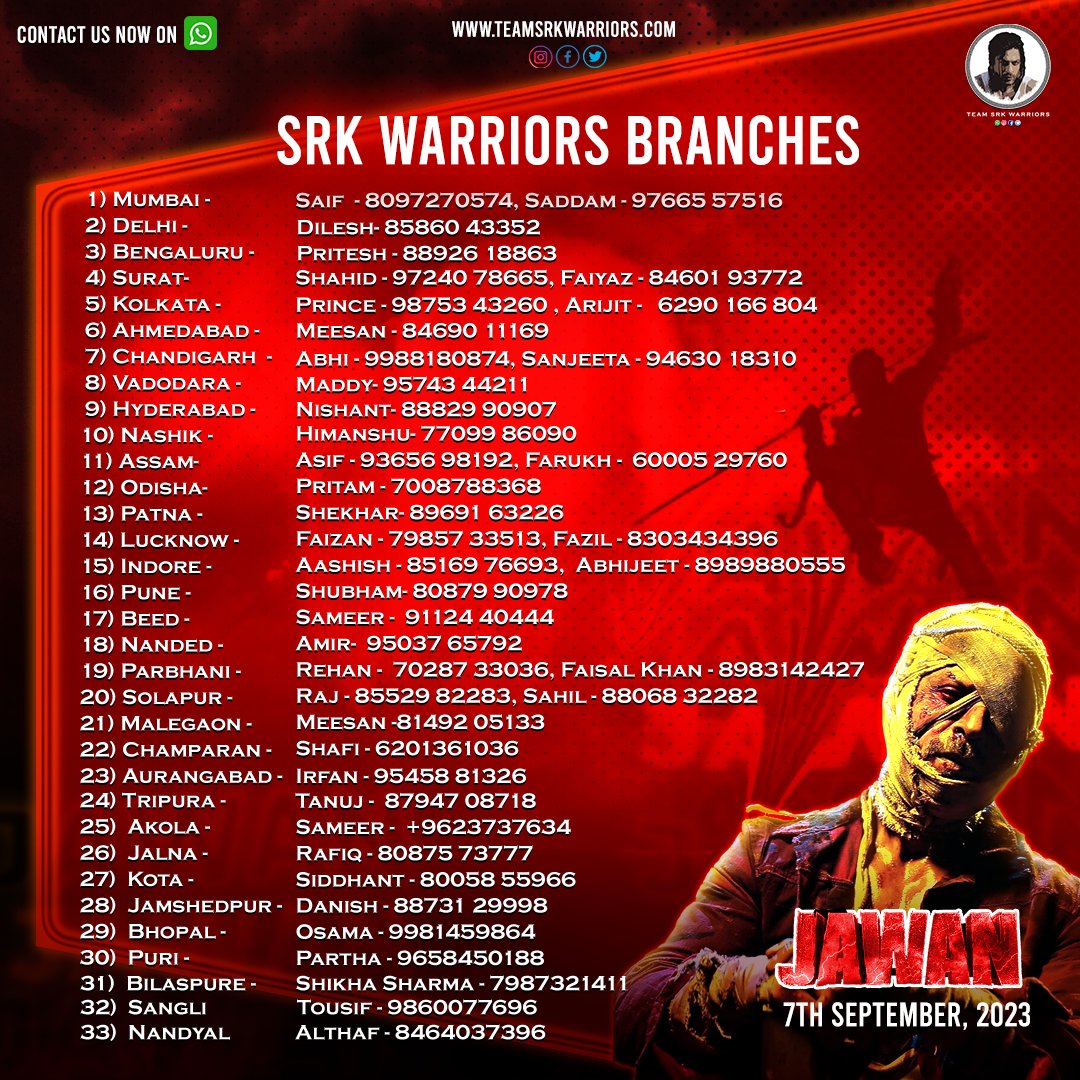 NayanthaaraF's tweet photo. Guys @TeamSRKWarriors  Orgnised Fast Day Fast Show of #Jawan. 
Chennai NAYAN + SRK if you join to US FDFS Of Jawan then Pls Contact @priteshpdedhia and @TeamSRKWarriors

Mark The Date 7/9/2023.

#ShahRukhKhan #Nayanthara #VijaySethupathi #Atlee https://t.co/9VwPmTIjk2