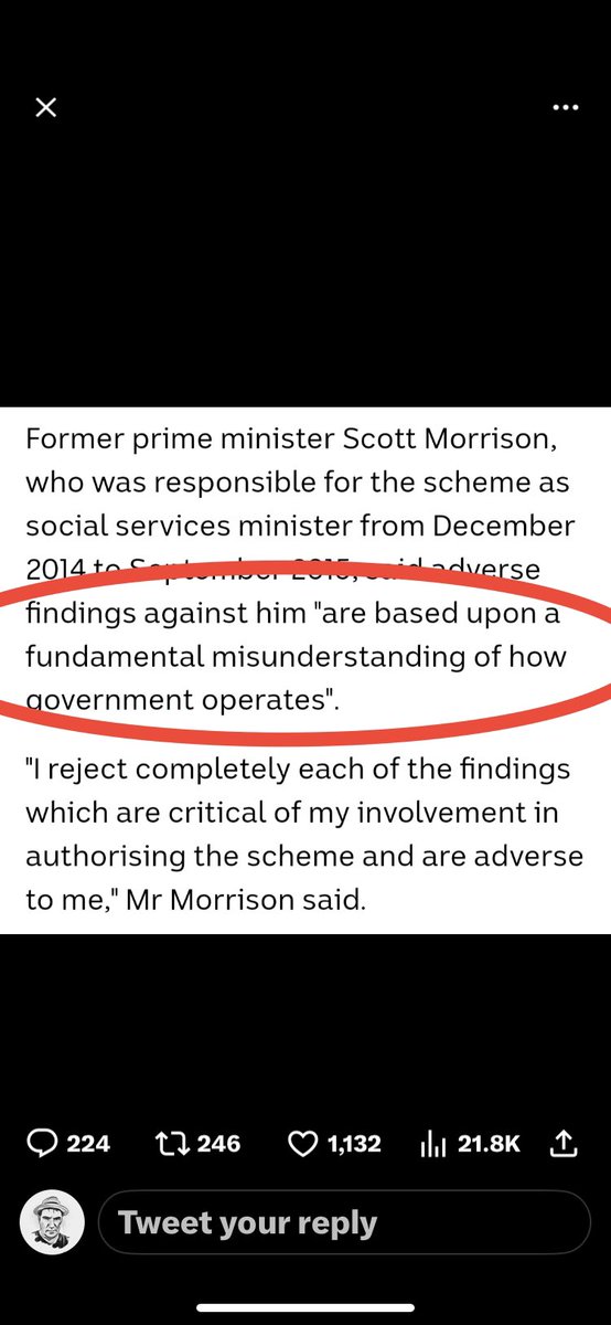 Lols…the narcissist who secretly appoints himself to 5 ministries wants to lecture others on “how government operates”
#ResignMorrison