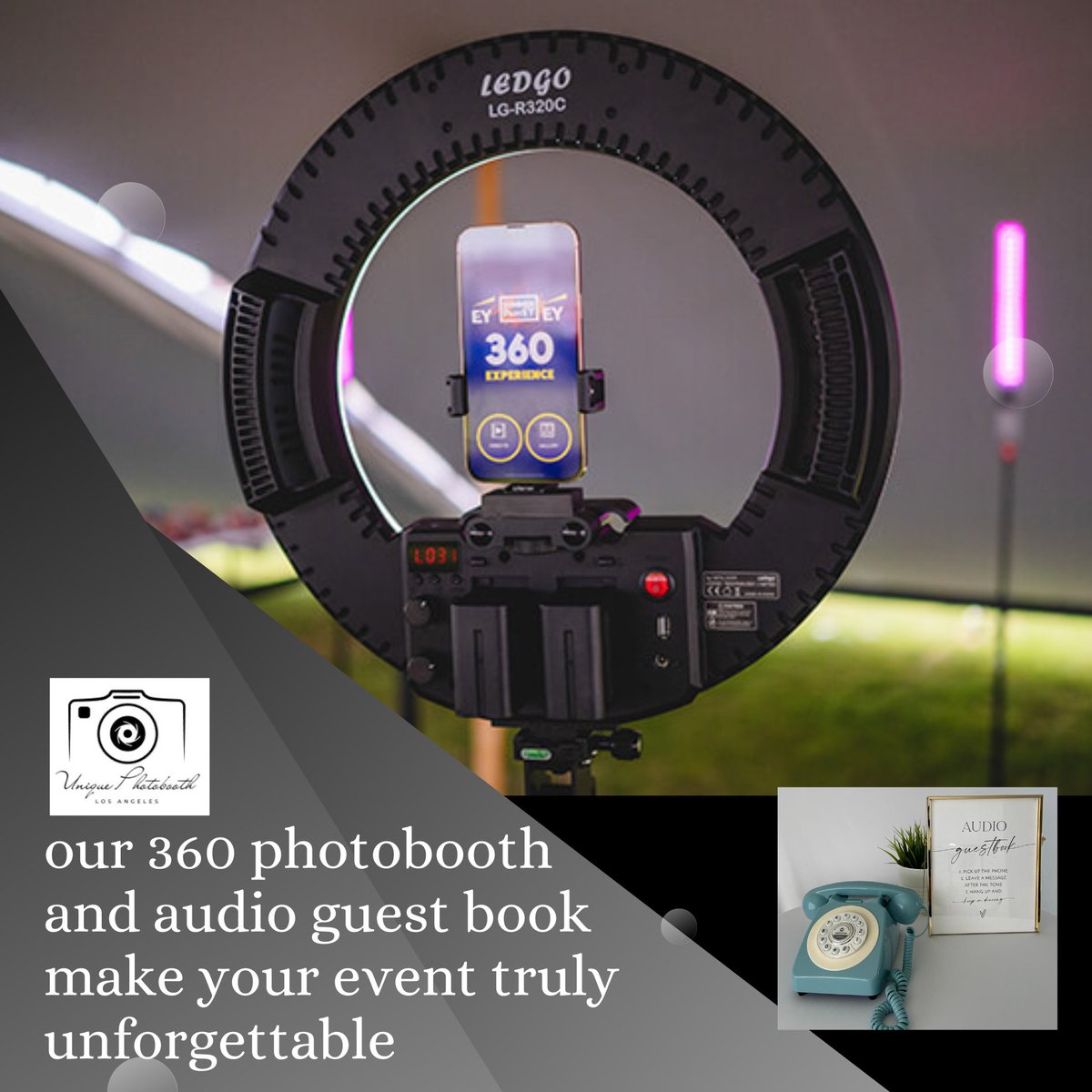 GersonSanchez16's tweet photo. Step into a world of immersive memories with our 360 Photobooth and Audio Guest Book!
#360photobooth #photoboothrental #weddingphotobooth #partyrental #eventphotobooth #photoboothforrent #photobooth #Losangeles #balloons #flowers #weddings #SanFernandovalley #audioguestbook https://t.co/YUXPj66pLe