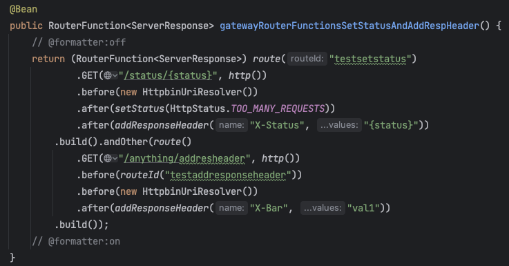Spencer Gibb (🦋 @spencer.gibb.us) (@spencerbgibb) on Twitter photo The new MVC <a href="/springcloud/">Spring Cloud</a> gateway borrows the concept of "before" request filters and "after" response filters from MVC.fn. This simplifies implementation and readability. See an example here github.com/spring-cloud/s… The new MVC <a href="/springcloud/">Spring Cloud</a> gateway borrows the concept of "before" request filters and "after" response filters from MVC.fn. This simplifies implementation and readability. See an example here github.com/spring-cloud/s…