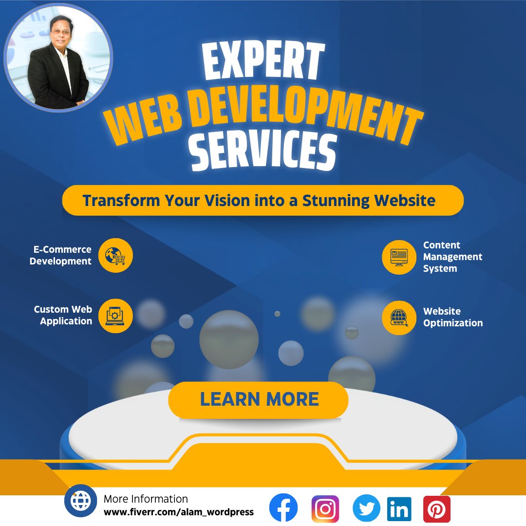 alam_wordpress's tweet image. 🌐 Elevate your online presence with our expert web development services! Our team of skilled developers specializes in creating stunning websites tailored to your unique needs. 💻✨ #WebDevelopment #ExpertServices #OnlineSuccess