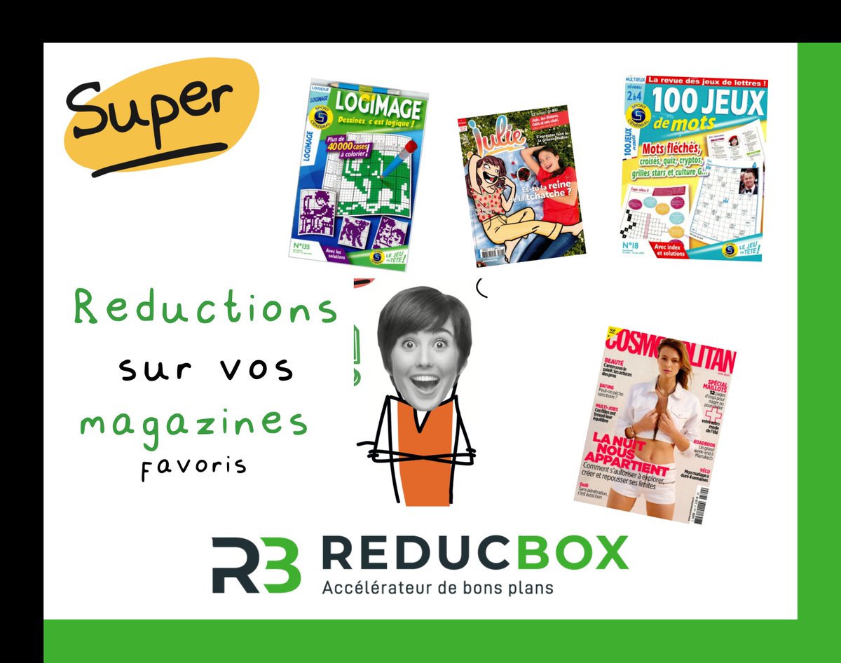reducbox's tweet photo. Avec REDUCBOX, profitez de réductions allant jusqu’à -25% sur vos magazines préférés.

Découvrez nos éditions partenaires sur votre espace boutique REDUCBOX.

#magazines #reductions #reducbox https://t.co/8f4jTKSkuy