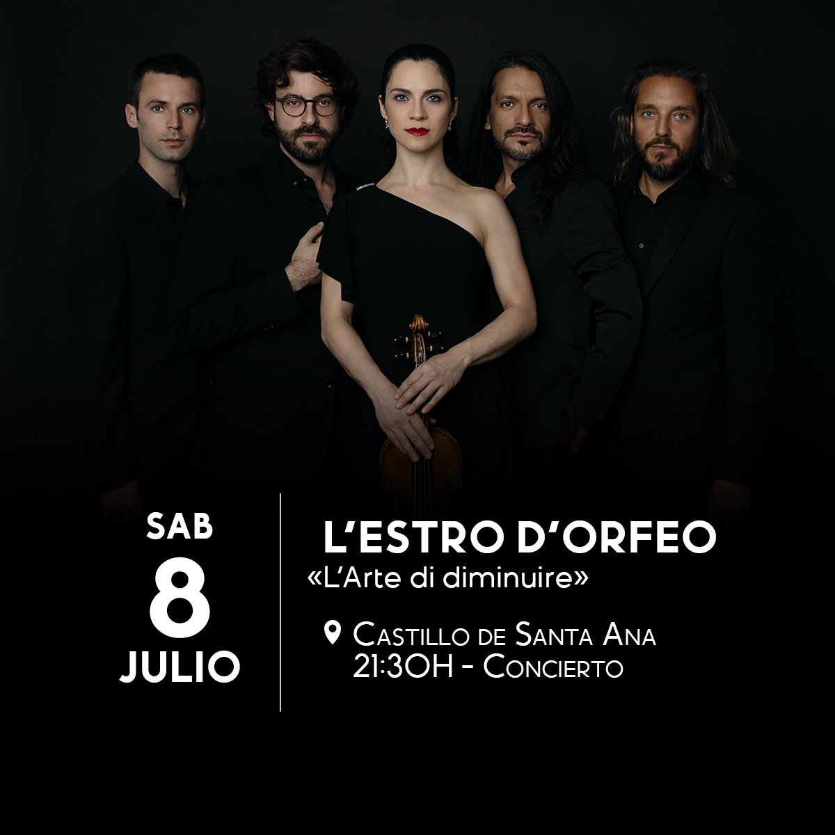 maremusicum's tweet photo. ❗❗Hoy tienes una cita❗❗
Comienzan los conciertos y lo hacen de una manera sublime con el grupo L'ESTRO D'ORFEO.

🔸Recuerda:
🕛21:30h.
📍Castillo de Santa Ana.
🎟️Entrada libre hasta completar aforo.

¡Que nadie te lo cuente!
@lestrodorfeo
@leonordelera 
#MareMusicum2023 https://t.co/VdGOXlHDcJ