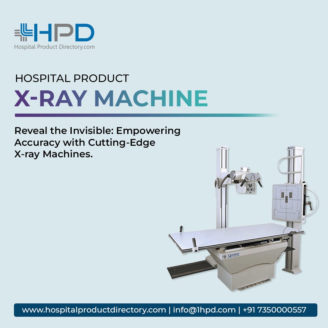 hosproducthub's tweet image. Discover our Hospital Product Directory to access a comprehensive and reliable list of X-ray machine manufacturers, suppliers, and dealers in India.

Visit us- bit.ly/3NCvavc

#xraymachines #xraysupplier #hospitalproductdirectory #hospitalequipment