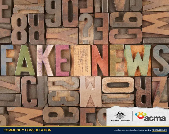 RDA_AHFKI's tweet photo. Fake news and disinformation pose a real threat to the safety and wellbeing of Australians, our democracy, society and economy. 

Here's your chance to shape critical laws to protect our digital spaces. Learn more here: https://t.co/Tzw9UMvr6E 

#acma #fakenews https://t.co/7nvbUuG8JB