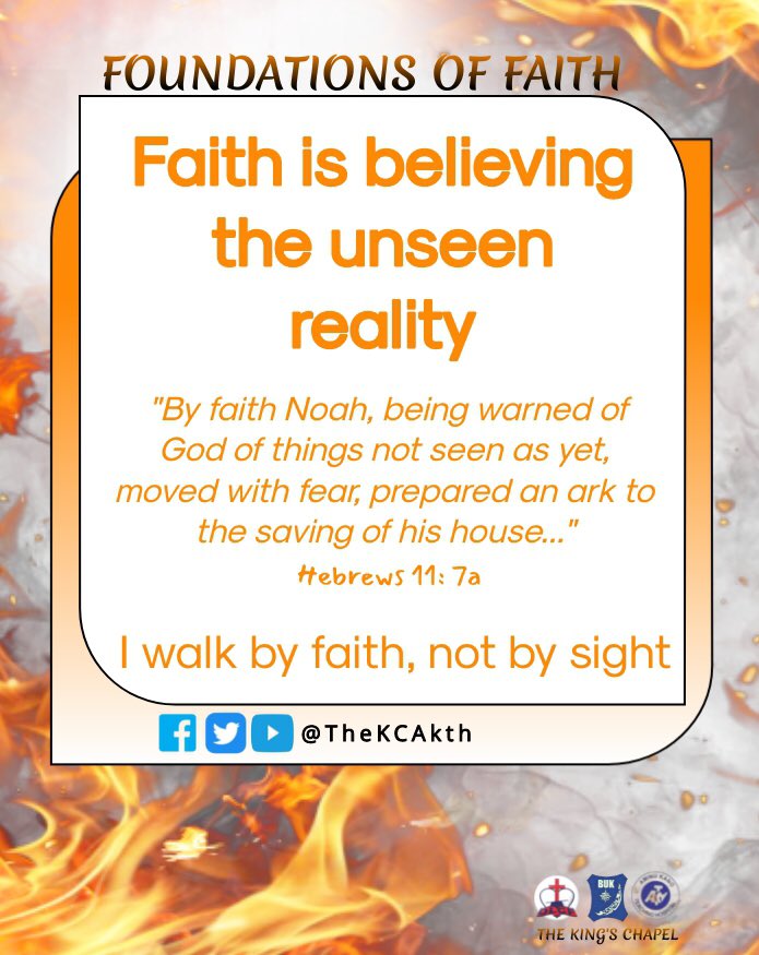TheKCAKTH's tweet photo. FAITH IS BELIEVING THE UNSEEN REALITY
I walk by faith not by sight
#Faith
#TheKingsChapelAKTH #TheKCAKTH #DLCF #Kano #KanoState #BUK #AKTH #GCK
#FoundationOfFaith #July #believe #WordOfGod #Iwalkbyfaithnotbysight https://t.co/D1e117GMv2