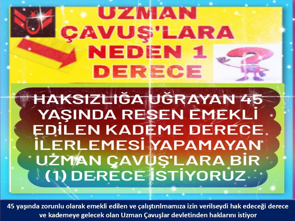 #UzmanÇavuş
#BirDereceHak
<a href="/RTErdogan/">Recep Tayyip Erdoğan</a>
<a href="/tcsavunma/">T.C. Millî Savunma Bakanlığı</a>
<a href="/Akparti/">AK Parti</a>
<a href="/nacibostanci/">M. Naci Bostancı</a>
<a href="/akbasogluemin/">Av. M.Emin AKBAŞOĞLU 🇹🇷</a>
<a href="/Ismet__Yilmaz_/">İsmet YILMAZ</a>
<a href="/AliYerlikaya/">Ali Yerlikaya</a>
<a href="/UlviYonter/">Dr.İzzet Ulvi YÖNTER</a>
<a href="/dbdevletbahceli/">Devlet Bahçeli</a>
<a href="/mustafaelitas/">Mustafa Elitaş</a>
<a href="/UlviYonter/">Dr.İzzet Ulvi YÖNTER</a>
<a href="/erkanakcay45/">Erkan Akçay</a>
<a href="/dijital/">Dijital</a>
<a href="/alitilkici38/">Ali Tilkici 🇹🇷</a>
