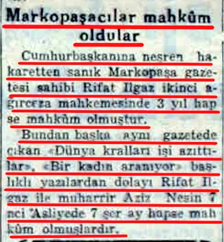 Sözde "Solcu" CHP'nin solcu gazeteci, şair ve yazar avı hız kesmeden devam ediyor
Şimdi hapse girme sırası Rıfat Ilgaz ve Aziz Nesin'de

30. ölüm yıldönümünde "Hababam Sınıfı"nın yazarı Rıfat Ilgaz'ın CHP'den neler çektiğini neden kimse gündeme getirmez?

14 Mayıs 1949 Yeni Sabah