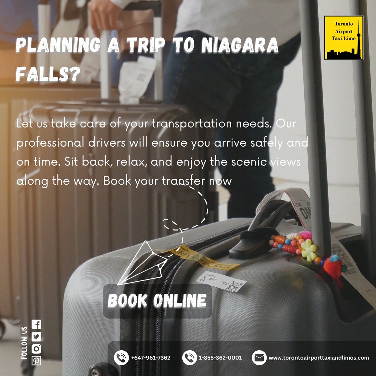 TorontoAir91020's tweet photo. 🌟 Planning a trip to Niagara Falls? 🌈✈️ Let us take care of your transportation needs. 🚗💼
🌐 Visit our website: https://t.co/88Y0Ibd0tv 🌐
.
#NiagaraFallsTrip #TransportationServices #ProfessionalDrivers #OnTimeArrival #ScenicViews #BookNow #HassleFreeJourney #Toronto https://t.co/k1AcFTWWOk