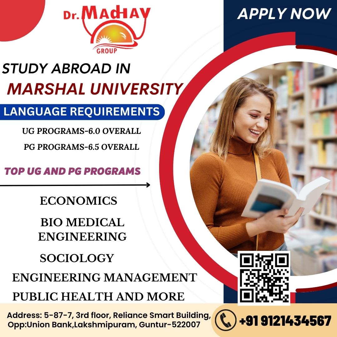 Way2studyabroad's tweet image. MARSHAL UNIVERSITY Offer a wide range of high quality, affordable, and accessible undergraduate, graduate, and professional education that prepares students to think, learn, work, and live in an evolving global society #marshaluniversity #way2study #way2abroad #way2immigration