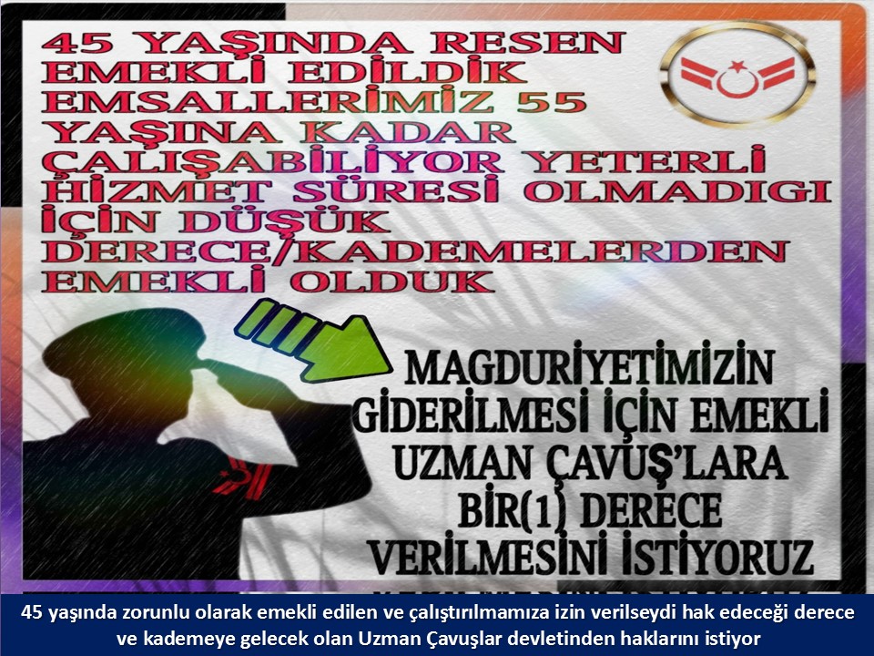 #UzmanÇavuş
#BirDereceHak
<a href="/RTErdogan/">Recep Tayyip Erdoğan</a>
<a href="/tcsavunma/">T.C. Millî Savunma Bakanlığı</a>
<a href="/Akparti/">AK Parti</a>
<a href="/nacibostanci/">M. Naci Bostancı</a>
<a href="/akbasogluemin/">Av. M.Emin AKBAŞOĞLU 🇹🇷</a>
<a href="/Ismet__Yilmaz_/">İsmet YILMAZ</a>
<a href="/AliYerlikaya/">Ali Yerlikaya</a>
<a href="/UlviYonter/">Dr.İzzet Ulvi YÖNTER</a>
<a href="/dbdevletbahceli/">Devlet Bahçeli</a>
<a href="/mustafaelitas/">Mustafa Elitaş</a>
<a href="/UlviYonter/">Dr.İzzet Ulvi YÖNTER</a>
<a href="/erkanakcay45/">Erkan Akçay</a>
<a href="/dijital/">Dijital</a>
<a href="/alitilkici38/">Ali Tilkici 🇹🇷</a>