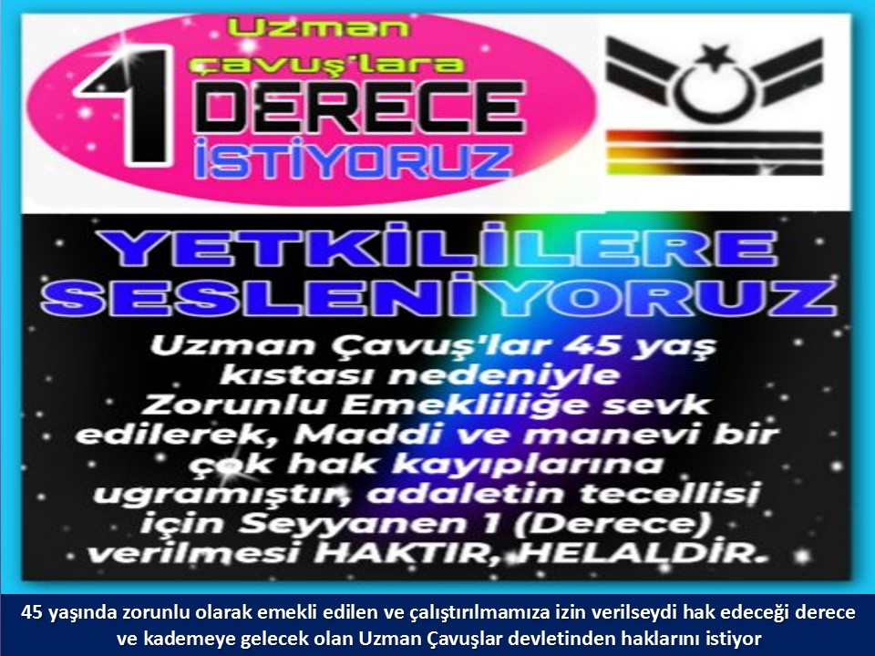 #UzmanÇavuş
#BirDereceHak
<a href="/RTErdogan/">Recep Tayyip Erdoğan</a>
<a href="/tcsavunma/">T.C. Millî Savunma Bakanlığı</a>
<a href="/Akparti/">AK Parti</a>
<a href="/nacibostanci/">M. Naci Bostancı</a>
<a href="/akbasogluemin/">Av. M.Emin AKBAŞOĞLU 🇹🇷</a>
<a href="/Ismet__Yilmaz_/">İsmet YILMAZ</a>
<a href="/AliYerlikaya/">Ali Yerlikaya</a>
<a href="/UlviYonter/">Dr.İzzet Ulvi YÖNTER</a>
<a href="/dbdevletbahceli/">Devlet Bahçeli</a>
<a href="/mustafaelitas/">Mustafa Elitaş</a>
<a href="/UlviYonter/">Dr.İzzet Ulvi YÖNTER</a>
<a href="/erkanakcay45/">Erkan Akçay</a>
<a href="/dijital/">Dijital</a>
<a href="/alitilkici38/">Ali Tilkici 🇹🇷</a>