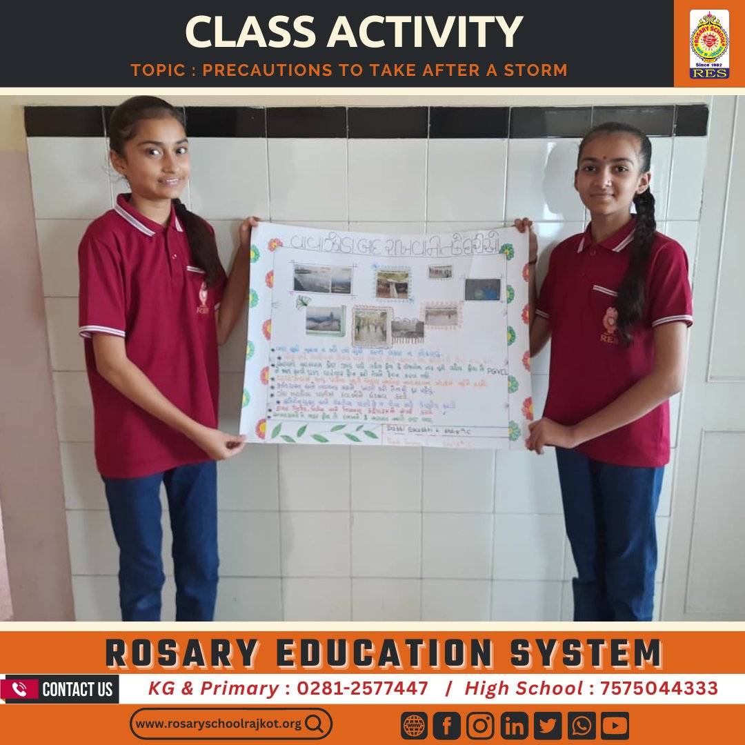 RosaryTweets's tweet photo. #noticeboard #activity at #rosaryschoolrajkot
Activity : Precautions to be taken after a storm
Purpose: Students know about precautionary measures how to protect against natural calamities.
Activity Teacher : Seema Teacher
#stome #safety #moonsun https://t.co/X6HmXkCz5w