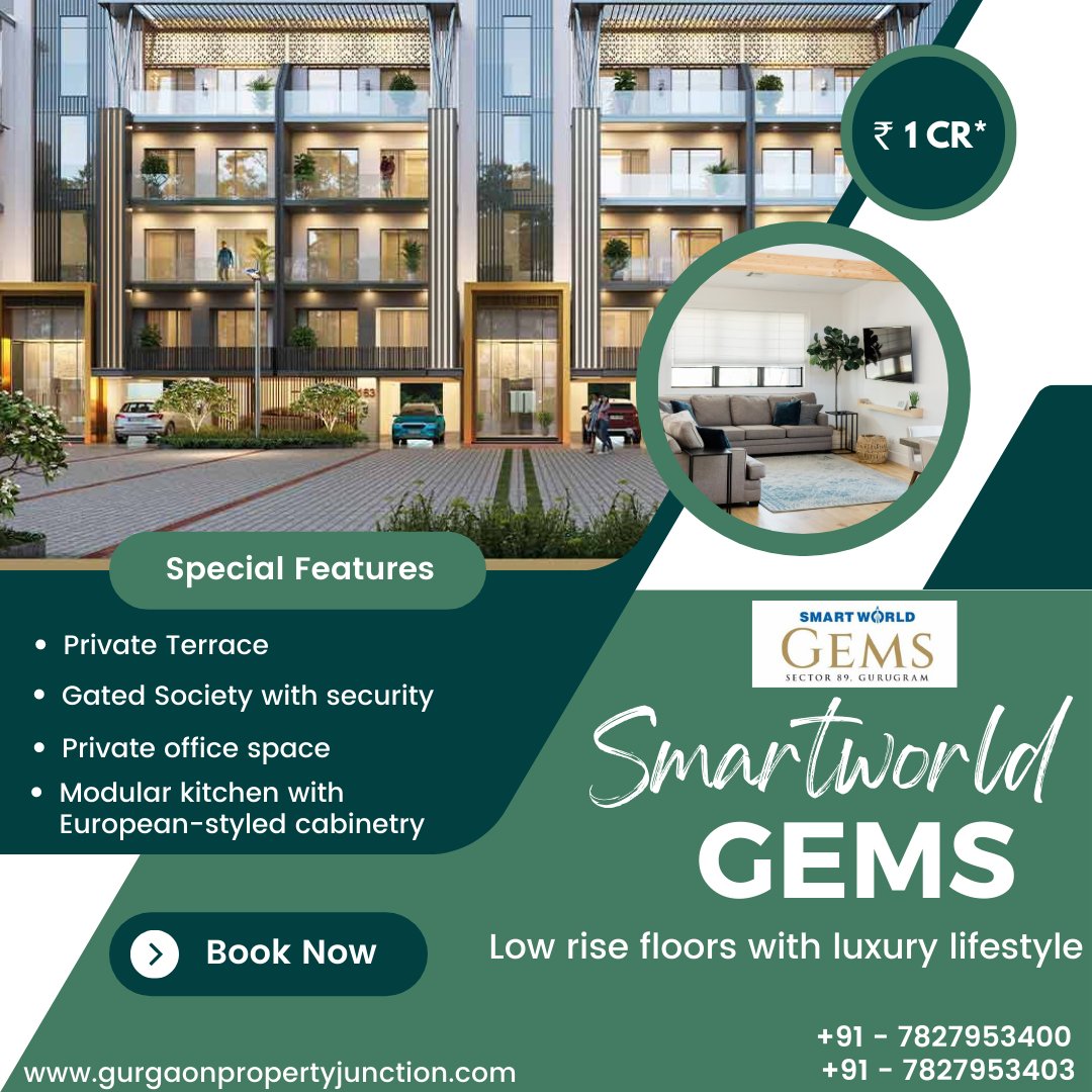 TashaRealty's tweet photo. First gated low rise township in New Gurugram.
Smartworld Gems
Sector 89, Gurugram
.
+91 - 7827953400
+91 - 7827953403
#lowriseapartments #smartworld #gems #sector89 #gurugram #gurugramcity #dwarkaexpressway #apartmentsforsale #sale #newapartments #property #propertyinvestment https://t.co/omO7Nk8DjL