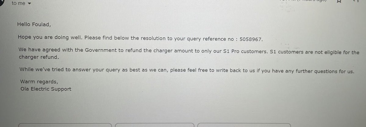 rakeshlr's tweet photo. @OlaElectric 
I have S1 Pro as per invoice, RC and fame 2 subsidy which claimed 59550 for 4KW battery.
But 1KW is locked in software and not usable.
Additional 9K was paid for the charger and still charger refund is not provided.
Please into these issues.
@bhash @nitin_gadkari https://t.co/kZ50bQDGuT