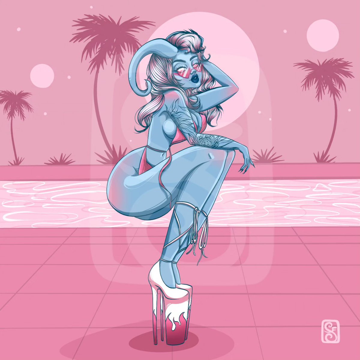 Latest #DTIYS ✨️ #digitalart #alien #scifiart #pinup