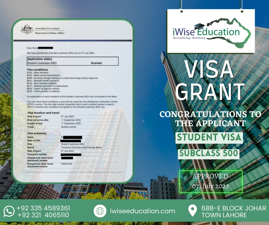 to the applicant.Congratulations
.
.
.
.
#studyvisa #studentsuccess #iwiseeducation #studyinaustralia #study #studybyiwise #studyaboard #VISA #visaconsultants #studyabroad2023