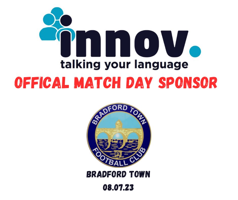 MalmesburyVics's tweet photo. MATCH DAY! 

🆚 | @BradfordTownFC 
📅 | Saturday, 8th July - 15:00 KO
🏆 | Pre Season Friendly 
📍 | The Flying Monk Ground 
🎟️ | Adults £3, concession £1, U16 FREE.

OFFICIAL MATCH-DAY SPONSOR:
Innov Soloutions https://t.co/5rvLLKFW0w