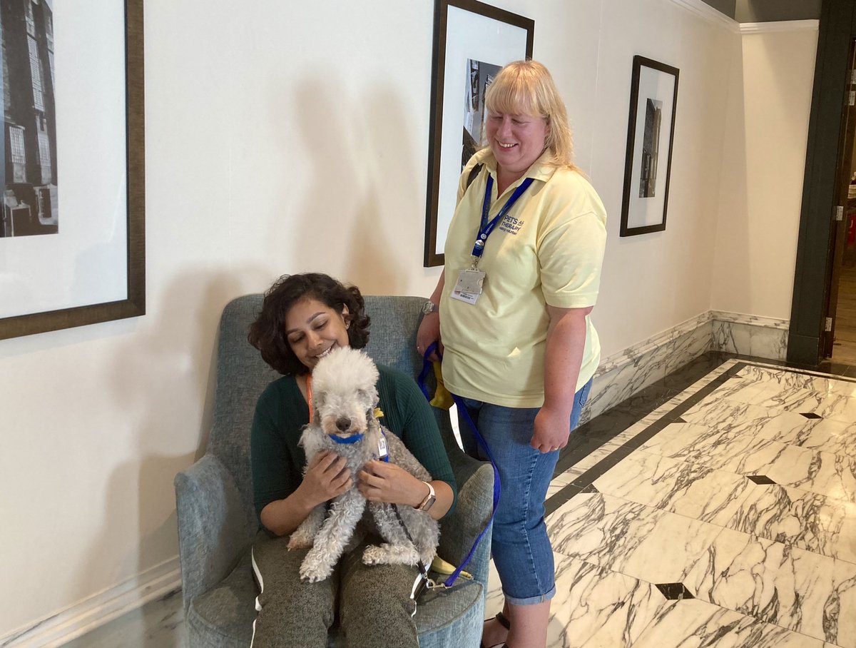 seachubbs's tweet photo. Great day supporting the @Assoc_Anaes at their annual trainee conference #TC2023 in Leeds yesterday, with 6 volunteers @PetsAsTherapyUK over the day.  Lots of great conversations about #AnimalAssistedIntervention in hospitals. https://t.co/9AXbO6q050