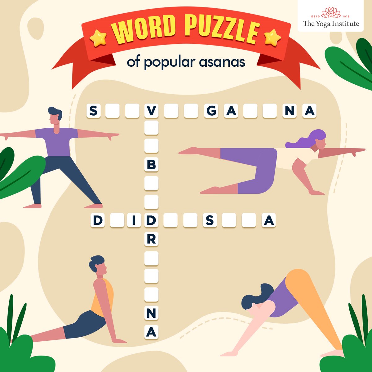 tyi_official's tweet photo. Try solving this word puzzle and let us know if you were able to guess the names of these asanas. Comment your answers.
#wordpuzzle #YogaWordPuzzle #YogaBrainTeaser
#YogaFun #MindfulPuzzles #YogaGame #YogaEnthusiast #YogaCommunity #YogaMindfulness #tyi #yoga #DrHansaji https://t.co/SDfrFAsNOd