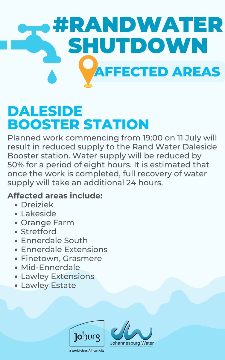 JHBWater's tweet photo. #JoburgUpdates #Daleside
Affected areas at Daleside Booster station during the #RandWaterShutDown ^X https://t.co/9pfyoik2yA
