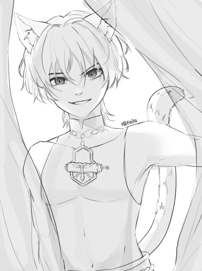 neko_army_'s tweet image. Scarameow:" I found you~ 😈" 
#scarameow #wanderer #scaramouche