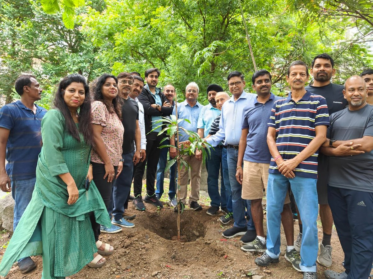aaplasurendra's tweet photo. "In the act of planting a tree, we plant a seed of hope for a better future." 
Today, I had the honor of visiting the Tuscan Estate Society in #Kharadi, where they have planted and nurtured their own thriving community #forest. It was truly inspiring to witness the power of collective efforts in creating a green haven.
Joining hands with the society members, we planted a tree, symbolizing our shared commitment to nurture and protect our environment.

#HarmonyWithNature #CommunityForest #PlantingSeedsOfChange #MyVadgaonsheri