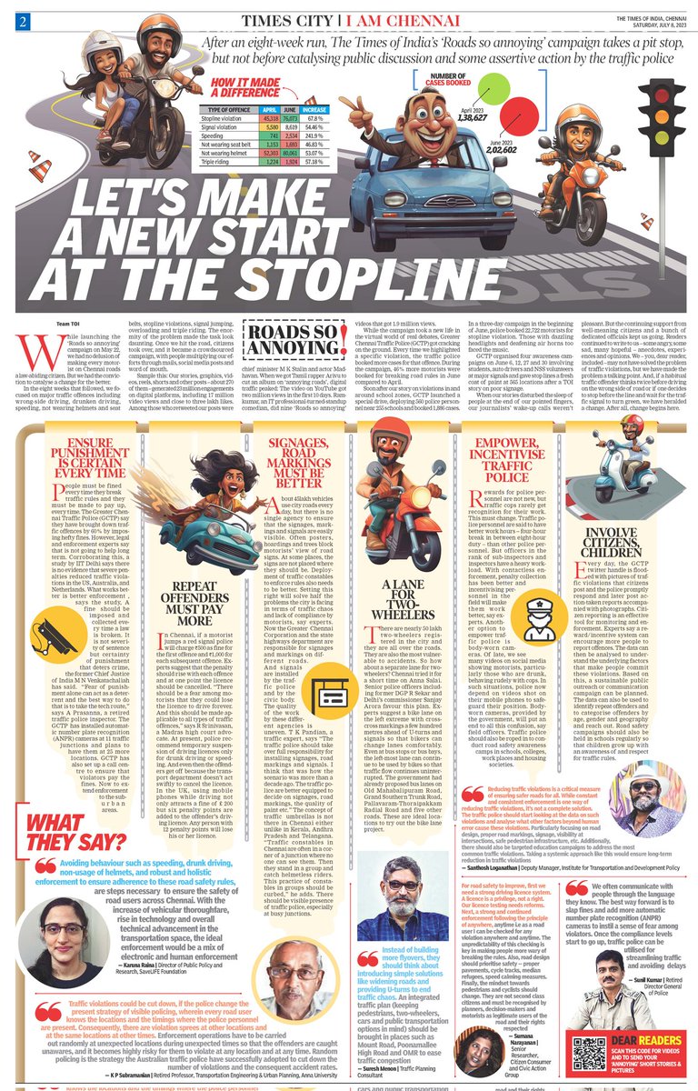 Unmasking Chennai's Traffic Woes: Listen to People, Address Violations! Read the article uncovering the source of frustrating traffic violations and learn effective solutions to combat them. Join us in making Chennai's roads less annoying! 
#RoadsSoAnnoying #TrafficViolations