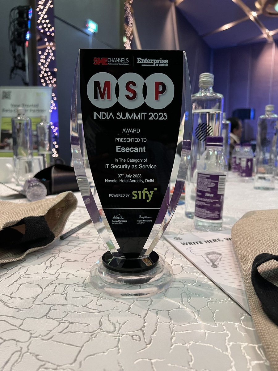 junejaps's tweet photo. Honoured to receive an award from @SmeChannels  for  "IT Security as Service" at MSP India Summit 2023. 

On behalf of Team @Litratimians, my gratitude to our valued customers and vendors, for their support, trust, and motivation. Special thanks to @sanjayaccent https://t.co/OYSw0IPfhx