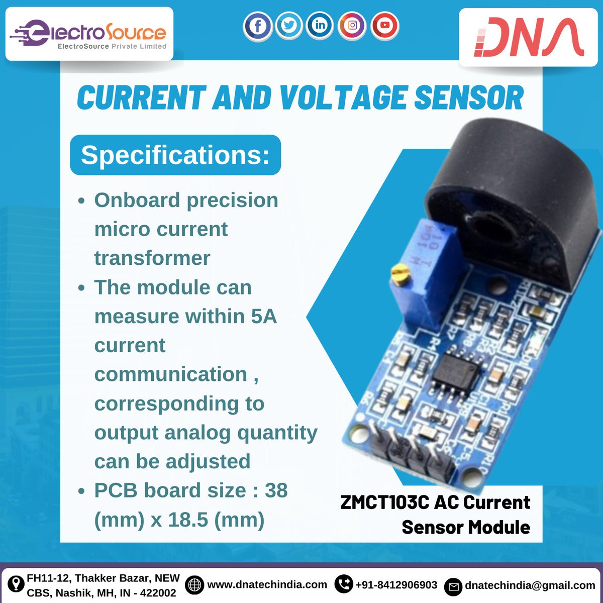 dnatechindia's tweet image. Current and voltage sensor
ZMCTI03C AC Current Sensor Module
#current #sensormodule #onboard #precision #micro #module #current #communication #output #analog #quantity #pcb #board #size #electronics #componenteselectronicos #electroniccomponents #nashikcity