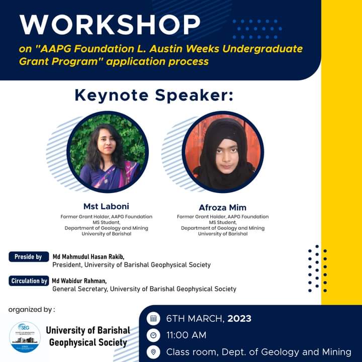 MstLaboni193051's tweet photo. It was great to participate in that workshop on " AAPG Foundation L. Austin Weeks Undergraduate  Grant Program" #application process
As a keynote speaker. Thanks all for inviting me and listening.... https://t.co/aQQa1zmL5s