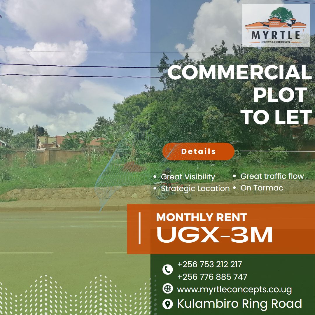 myrtle_concepts's tweet photo. Commercial Plot to let in Kulambiro
Strategically located along the newly tarmacked kulambiro ring road in kasaana opposite Malcom health care! @UGX3M/month
Call:0753 212 217/0776 885747
#MCPUG
#RealEstate
#RealEstateAdvisorOfChoice #RealEstateInvestment #Commercial #PlotToLet https://t.co/OaotH6YITn