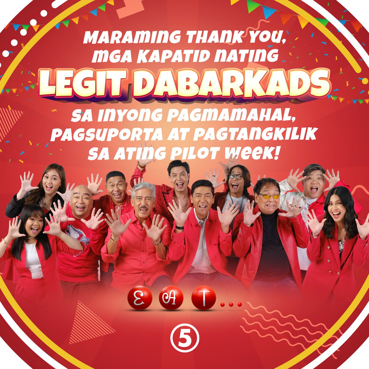 WEEK 1 pa lang tayong magkakasama pero talagang kakaIBA ang ipinakikita ninyong suporta, mga Kapatid at #LegitDabarkads: sa TV, Livestream, at maging sa Digital Accounts natin! Thank you, thank you! 🤩