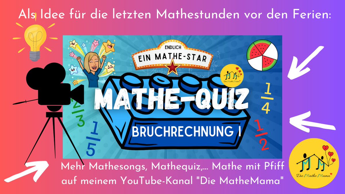 🤩 MatheMamas Mathequiz ⭐– Bruchrechnung I: youtu.be/dRROQJOkOsc  #bruchrechnung #Brüche #mathequiz #mathe #twlz #twitterlehrerzimmer