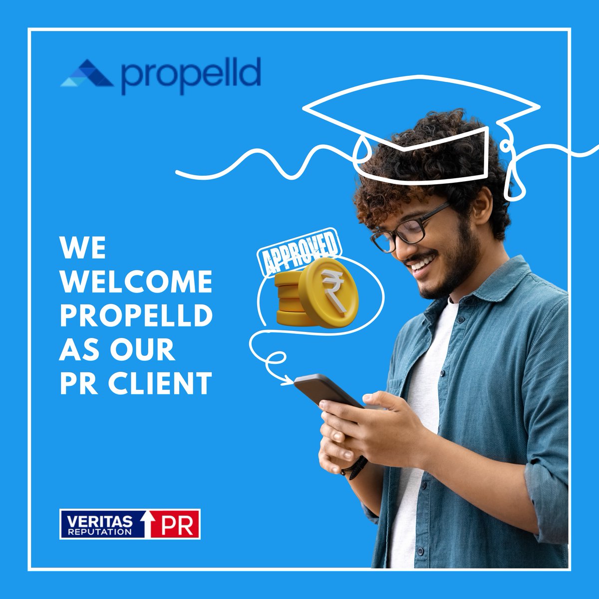 VRPR_India's tweet photo. Happy to welcome @PropelldEduFin, a Bangalore-based #FinTechstartup revolutionizing education lending,to our client portfolio!
#Propelld #VeritasReputationPR #PublicRelations #ClientDiaries #NBFC #TeamPropelld #EdTech #FintechInnovation #FintechRevolution #democratizingeducation https://t.co/eKVhRcffvU