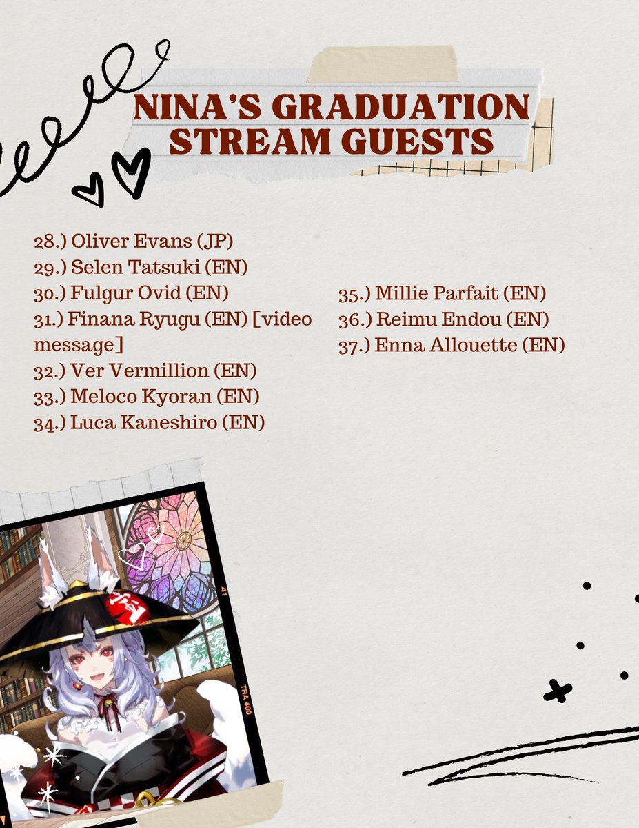 list of guests who dropped by 🎰's graduation stream