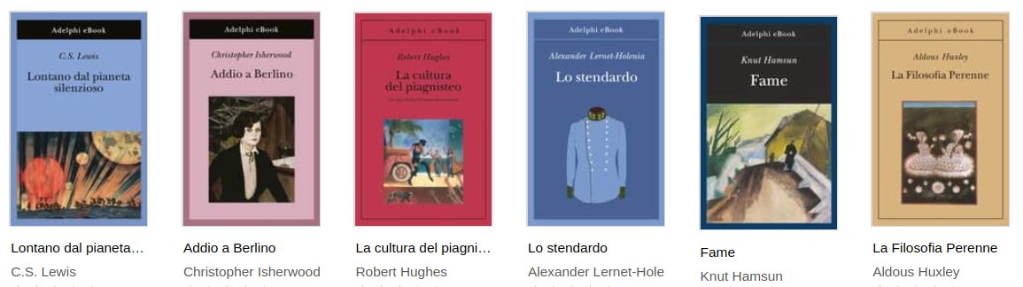 Da oggi, e per una settimana, i seguenti ebook saranno in promozione a 2.99€:

1. Lontano dal pianeta silenzioso di C.S. Lewis
2. Addio a Berlino di Christopher Isherwood
3. La cultura del piagnisteo di Robert Hughes
4. Lo stendardo di Alexander Lernet-Holenia
5. Fame di Knut