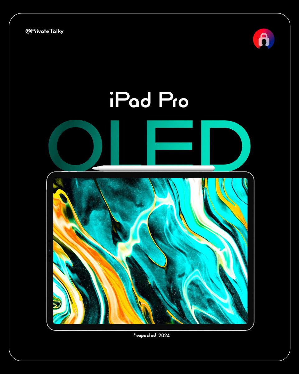 privatetalky's tweet photo. 11- inch &amp; 13-inch iPad Pro's expected to launch as early as next year 📅

#ipadpro #oled #ipadoled #apple #AppleMusic #iPhone14Pro #iPhone14ProMax #Ukraine #IPL2023 #AppleWatch #iphone15pro #AppleEvent https://t.co/L7f5iBTAbg