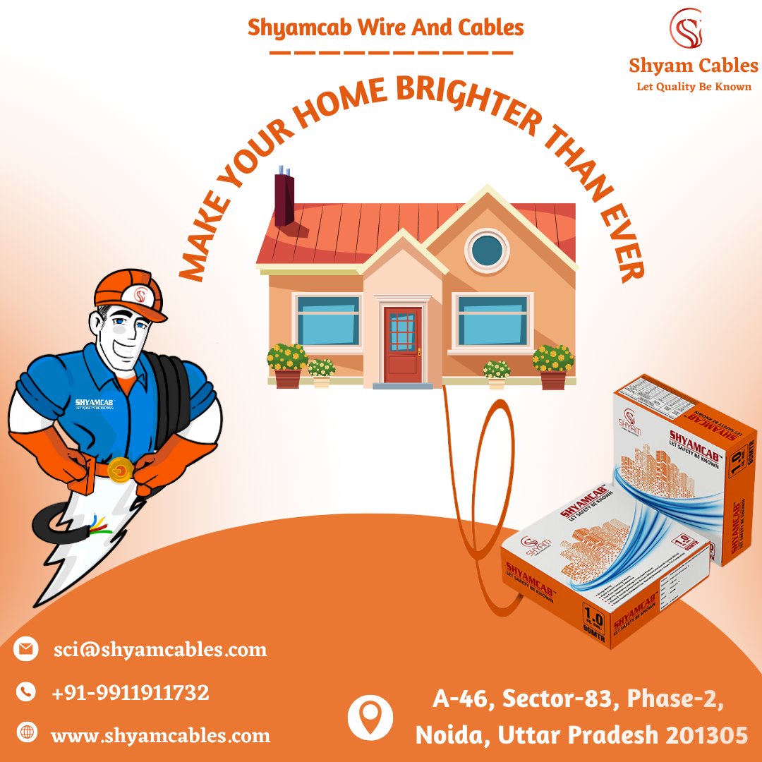 shyam_cables's tweet photo. Make your Home brighter than ever.
#housewiremanufactrurer #cablemanufacturer #qulaityhousewire #QualityWire #wiremanufacturer #cables #wire #shyamcableswires #shyamcables https://t.co/MUSUWPwq25