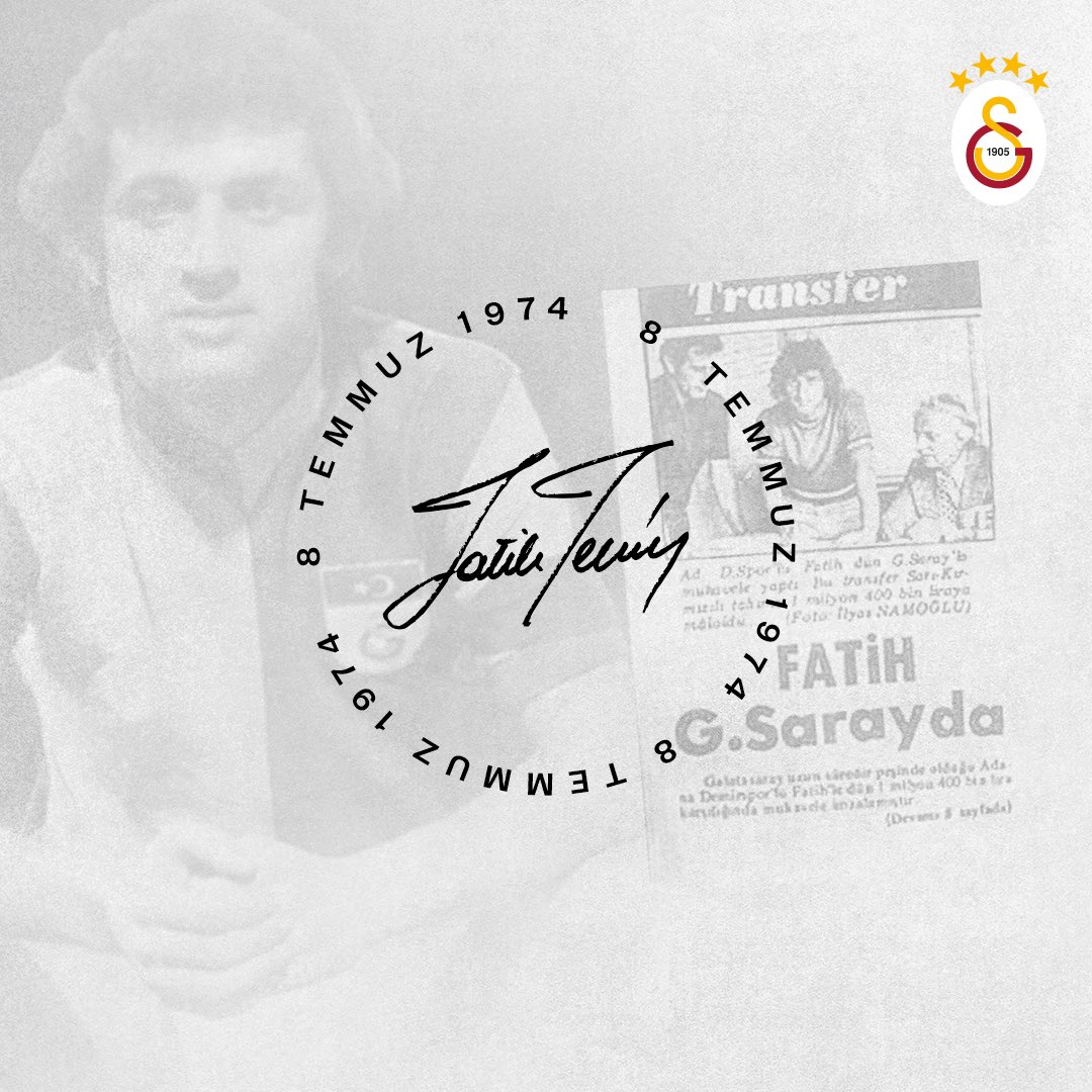 📅 TARİHTE BUGÜN | 8 Temmuz 1974 

✍️ Efsanemiz <a href="/fatihterim/">Fatih Terim</a>, Galatasaray tarihine geçecek unutulmaz başarıların ilk adımını 49 sene önceki imzayla attı.