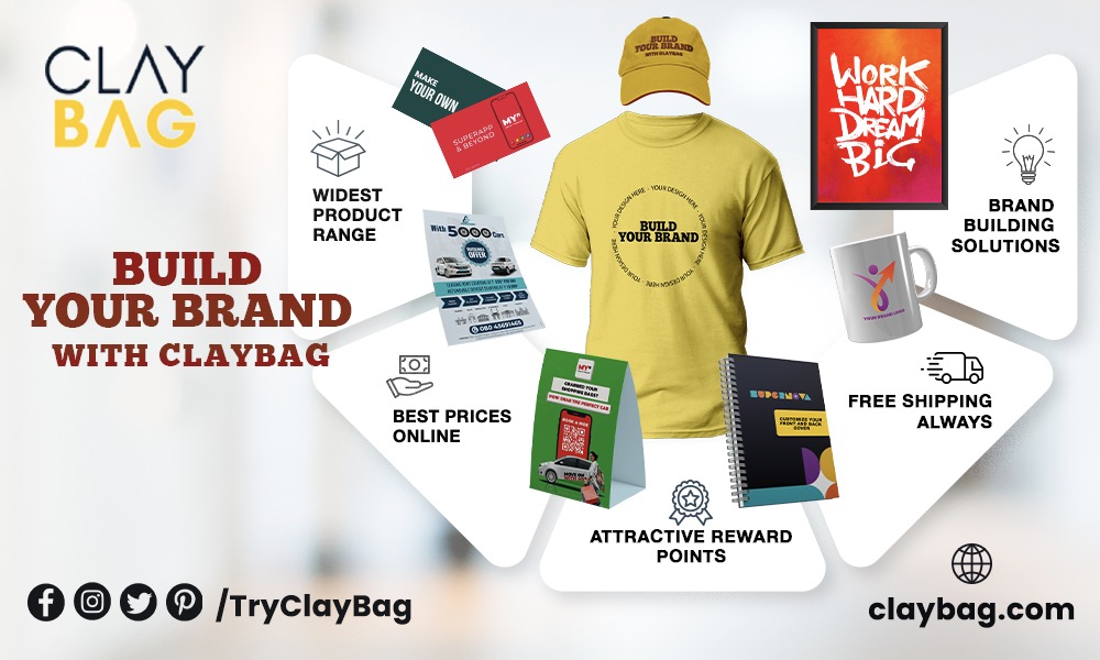 Build your Brand with #ClayBag. A host of products that are essential for building your brand. Start building your brand from Day 1. Coz we offer everything in small quantities and even smaller prices. With #FreeShipping across India. Follow us for new updates. #JustClayBagIt