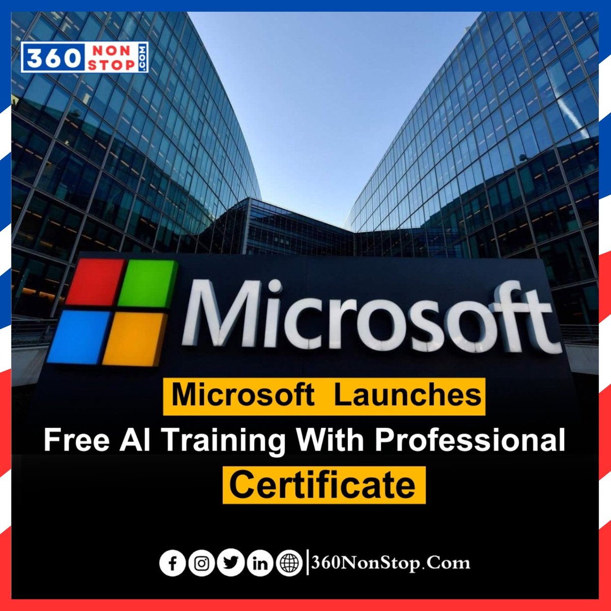 Microsoft Launches Free AI Training With Professional Certificates @Office @Microsoft
#Microsoft #AITraining #ProfessionalCertificates #FreeEducation #SkillsDevelopment #ArtificialIntelligence #TechnologyTraining #CareerAdvancement  #MicrosoftCertification #360NonStop