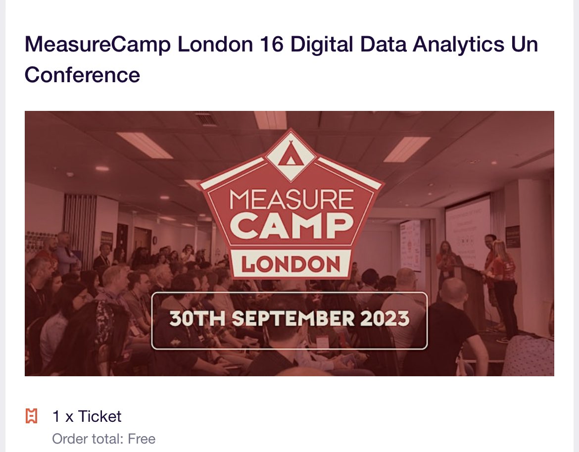 Got my ticket. Looking forward to it #measurecamp