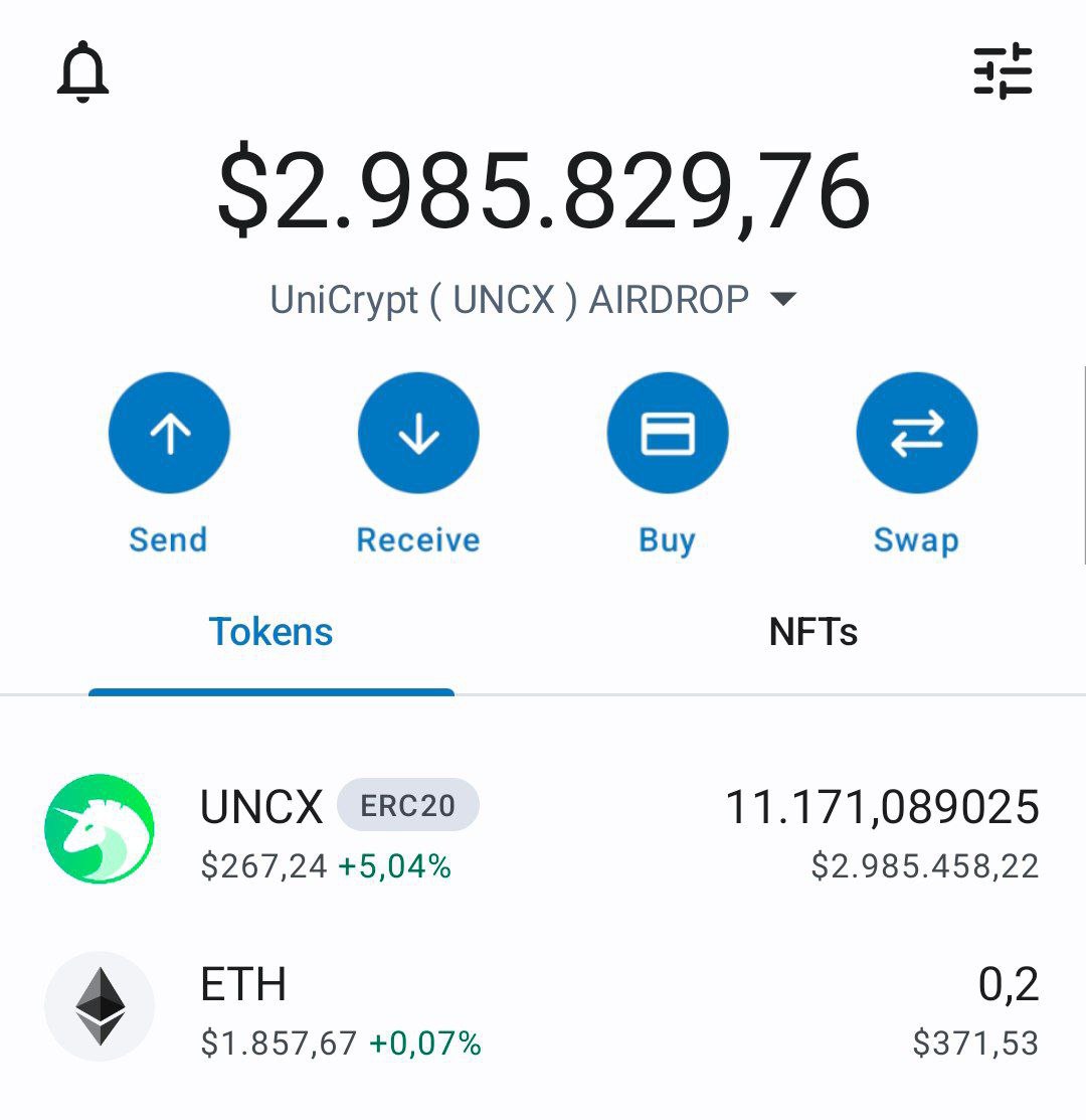 🕵️ New Airdrop: UniCrypt (UNCX) 

🎁 Total Reward: $2.000,000 USD
🏆 Winners:  All Participant
💰 Distribution: Instan Payment✅

✅ AIRDROP LINK: t.me/uncxairdrop_bo…

🔹Complete the tasks
🔹Submit your UNCX wallet address
🔹1000 Random winners will receive 5 UniCrypt (UNCX)