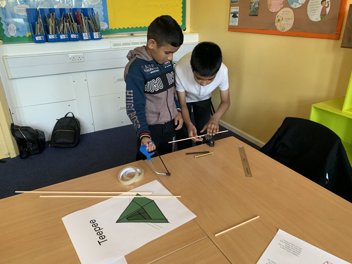 MedwayPrimary's tweet photo. Year 5 began their DT project this week, where they were able to use a saw and vice to create the structure for their tent. Finish products to follow! #Medway https://t.co/8aw4HY2Ymr