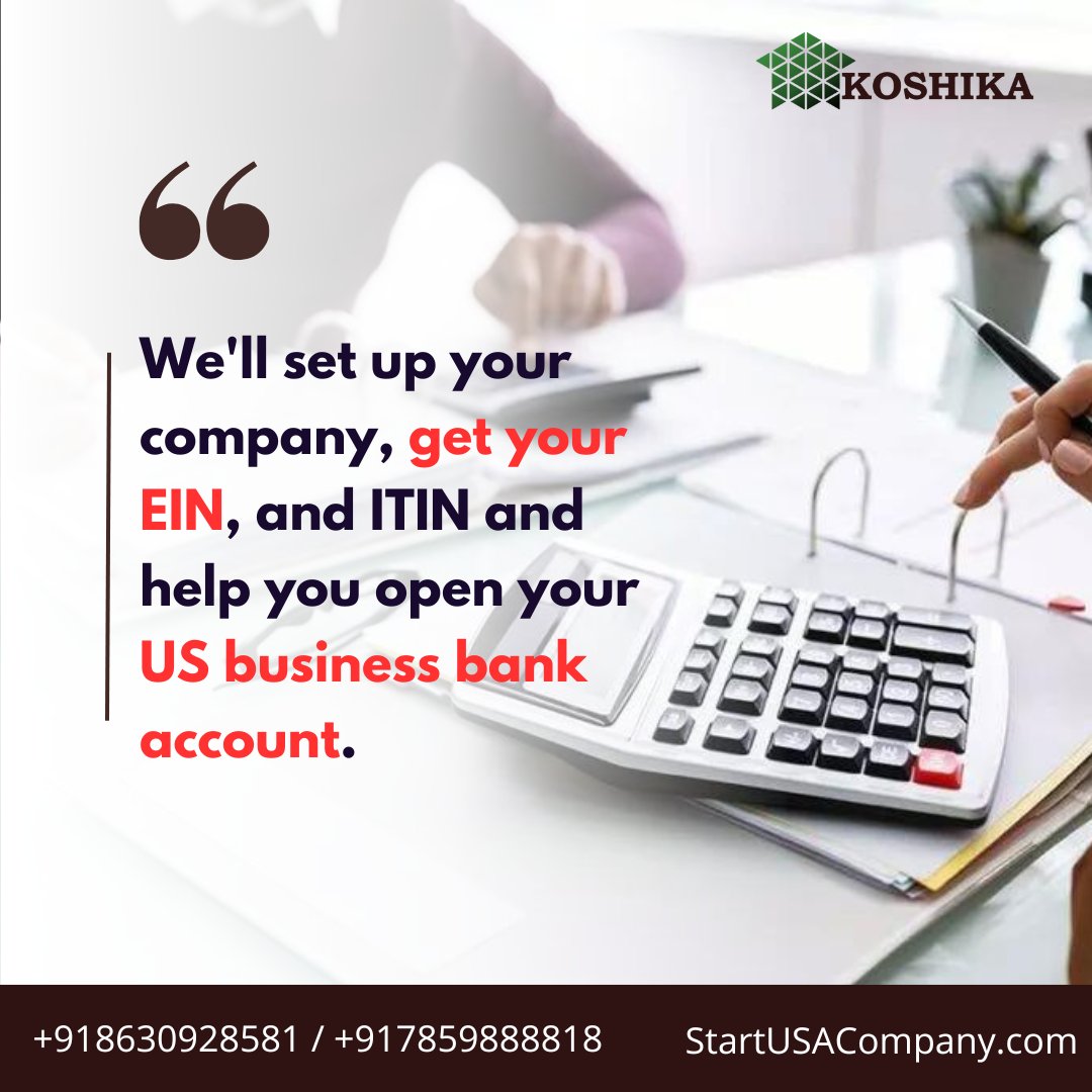 KoshikaLlc's tweet photo. Koshika LLC is your one-stop solution for setting up your company and navigating the complexities of starting a business in the US. 
+918630928581 / +917859888818
Info@startusacompany.com
👉 https://t.co/xcO65HaMbg
#startusacompany #ITIN #BankAccount #EIN #usacompanyformation https://t.co/aye0LW2NEt