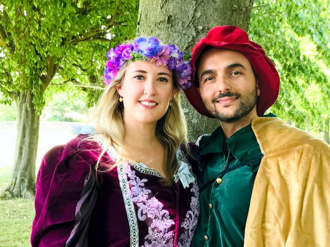 Taming of the Shrew's Bianca and a suitor... Experience Shakespeare's tale  at our annual Shakespeare in BuryStEdmunds' Abbey Gardens 18 - 22 July.
 burytheatreworkshop.org.uk/new-productions 🎭